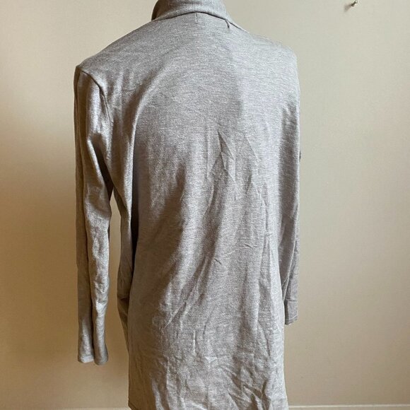 h Halston BNWT Gray Cardigan New Open Front Lace Sleeves - Picture 6 of 10
